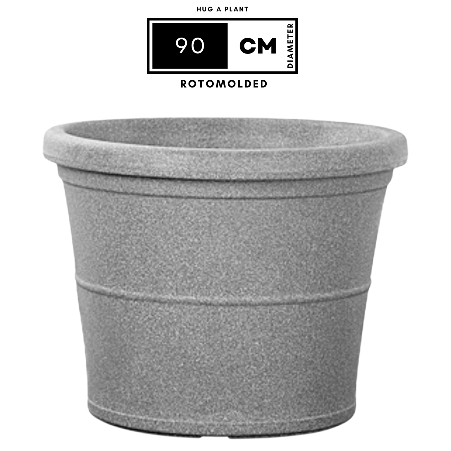 Duro Rotomolded Round Plastic Pot For Home & Garden (Grey Stone Finish, Pack Of 1)
