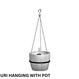 Ronda 2320 Round Plastic Pot With Uri 1 Tier Hanging for Home & Garden