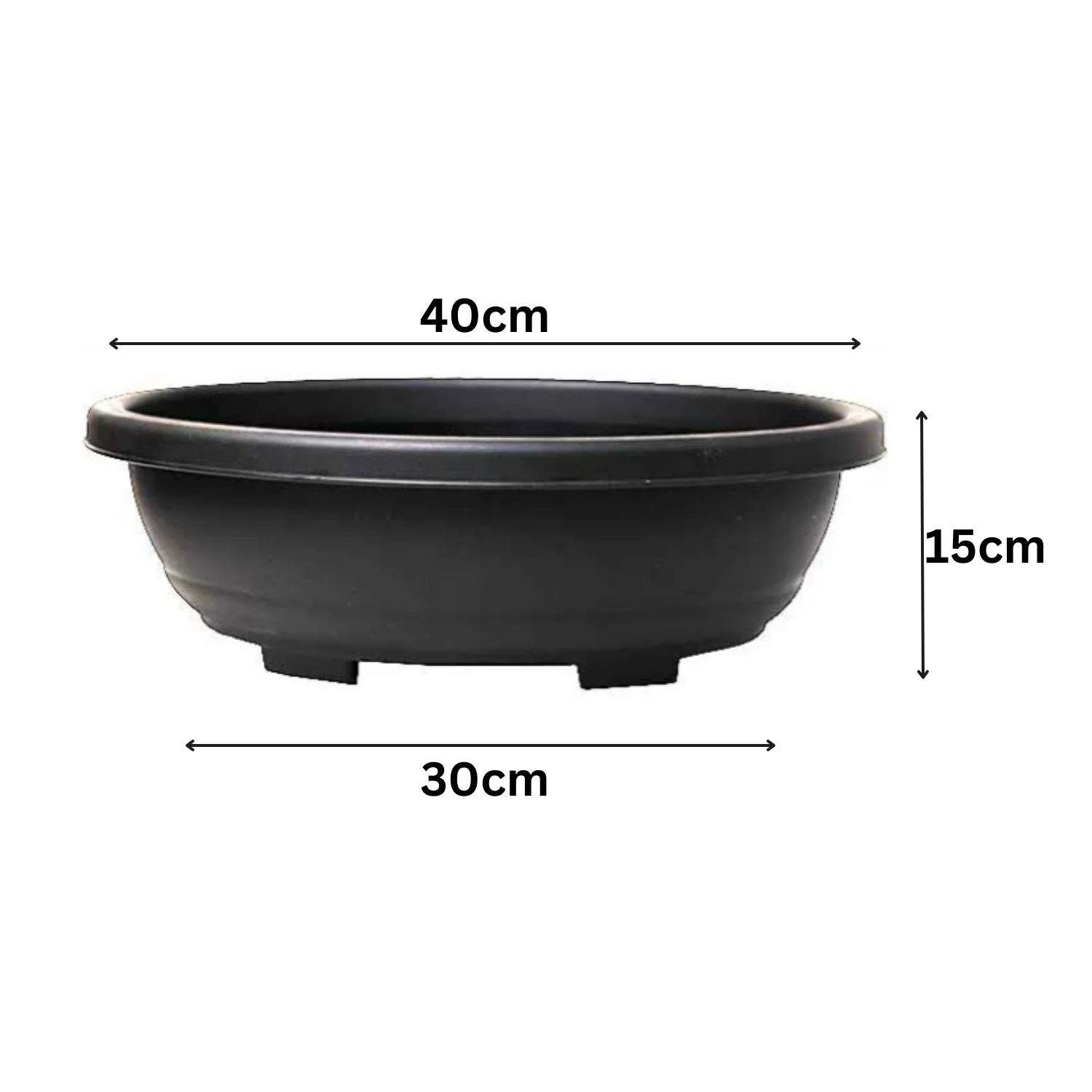 Hug A Plant | Bonsai Oval Small Plastic Pot for Home & Garden (40CM | 15.74 INCH, Pack of 1)