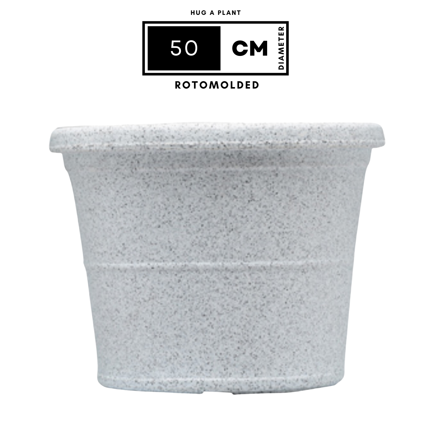Duro Rotomolded Round Plastic Pot For Home & Garden (White Stone Finish, Pack Of 1)