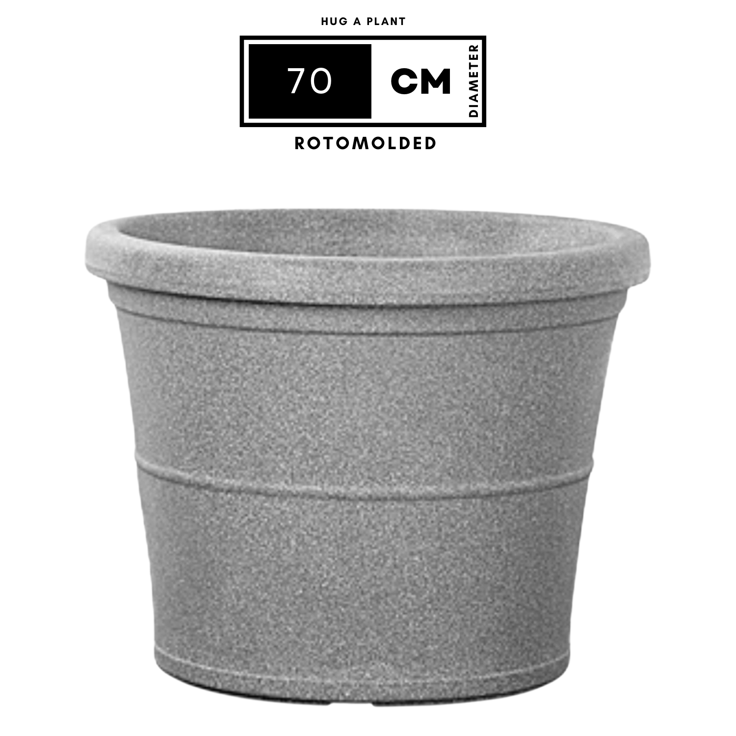Duro Rotomolded Round Plastic Pot For Home & Garden (Grey Stone Finish, Pack Of 1)
