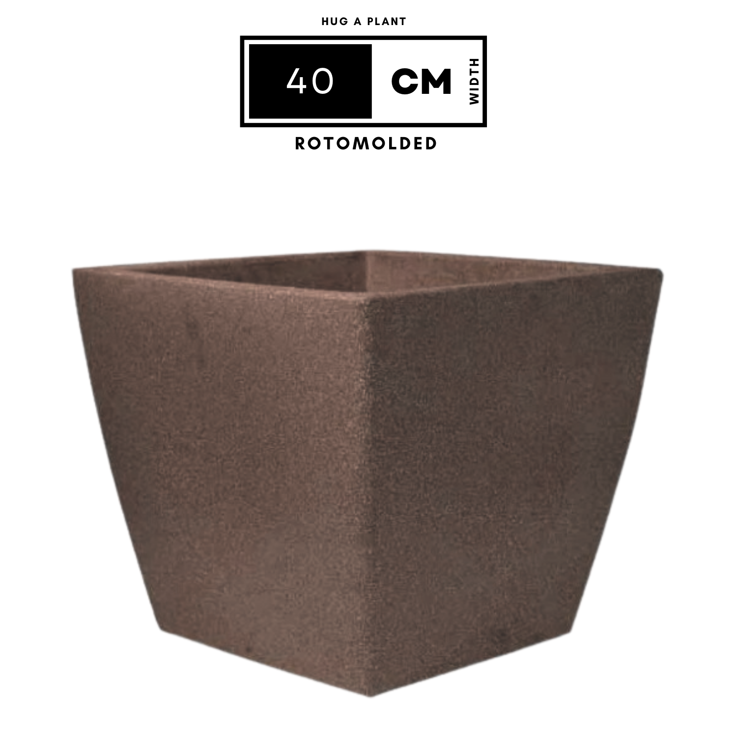 Cubo N-40 Planter 40CM Square Rotomolded Plastic Pot With Wheels for Home & Garden (Pack Of 1, 40CM | 15 INCH)