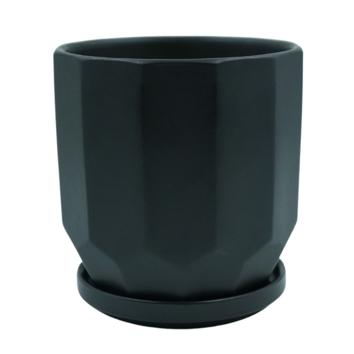 Designer Ceramic Pot (Black, Matt Finish,Medium) for Home & Indoor Plant Decor
