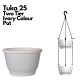 Tuka 25 Two Tier Hanging Plastic Pot (Withou Self-Watering Kit)