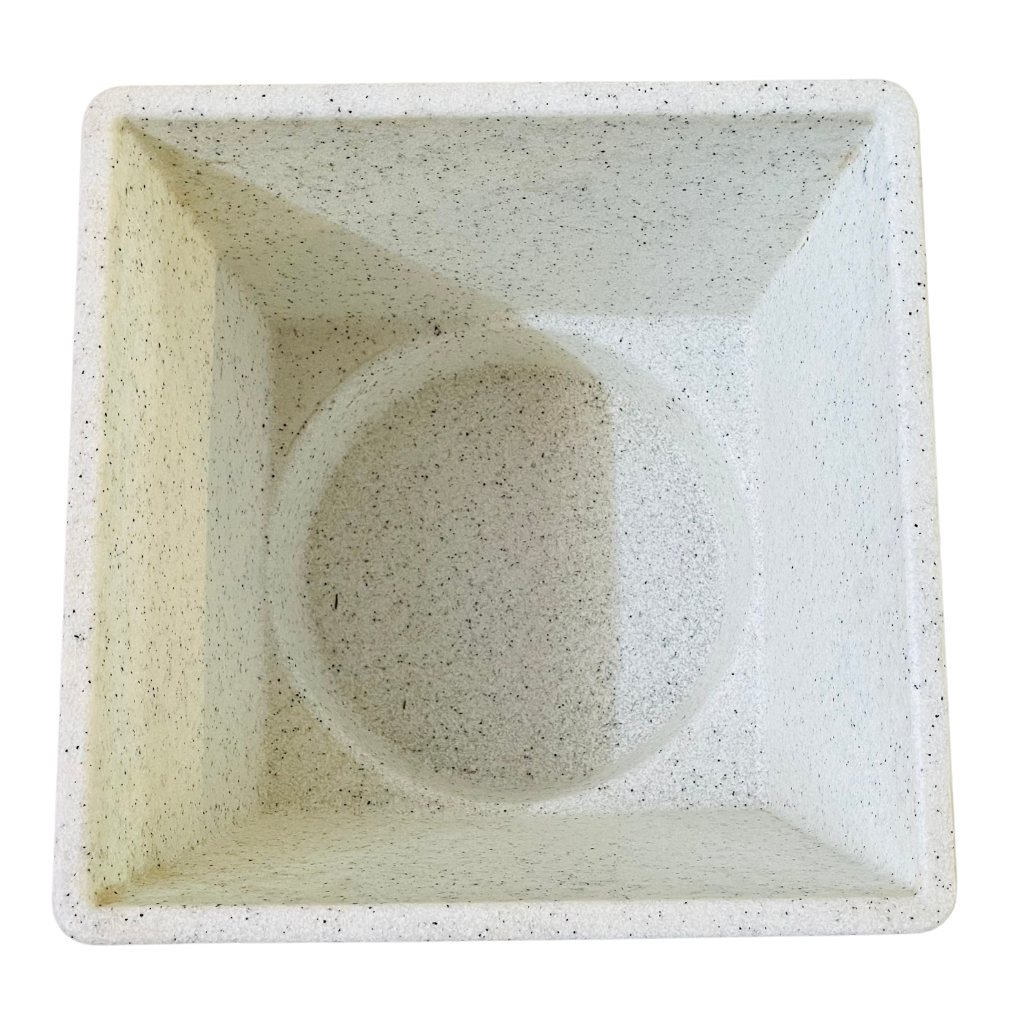 Paris 40cm Rotomolded Square Plastic Pot with LED for Home & Garden (40CM | 16 INCH, Square, White Stone Finish, with Led)