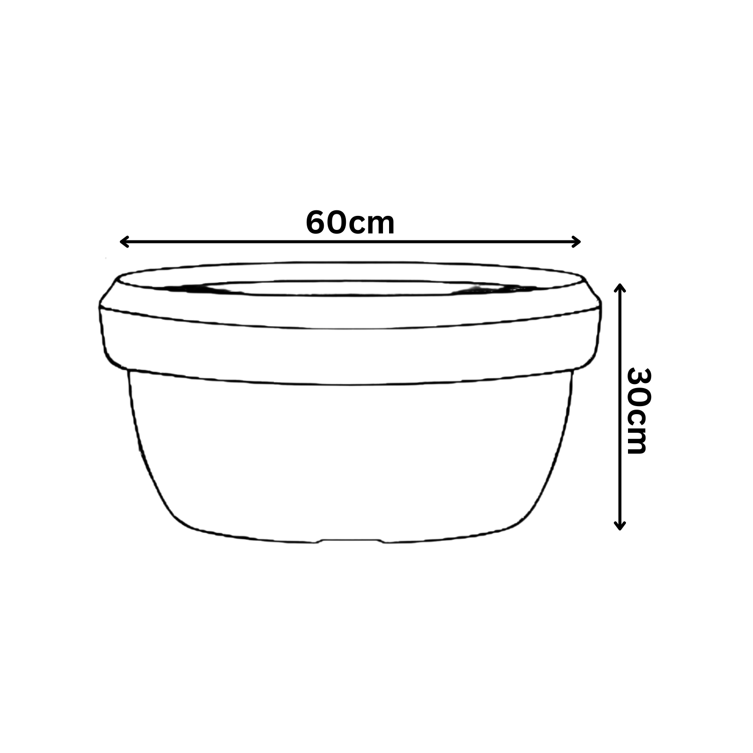 Hug A Plant | Lotus Bowl Rotomolded Round Plastic Pot for Home & Garden (Pack of 1, Midnight Stone Finish)