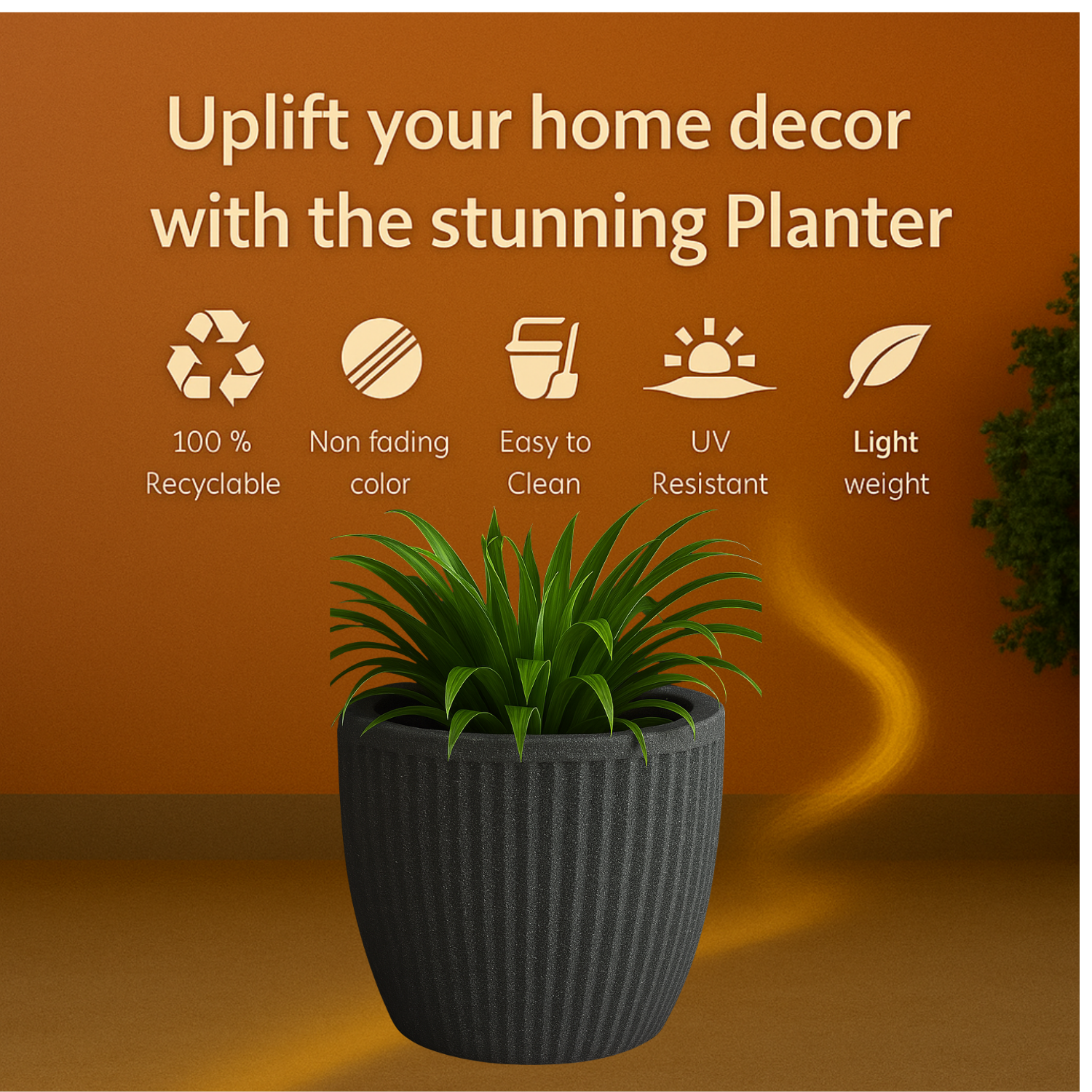 Poppy Rotomolded Pots for Home & Garden (Pack of 1)