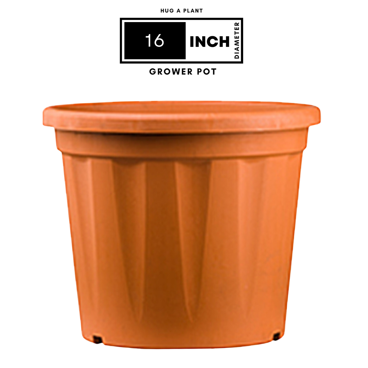 16 Inch Grower Plastic Pot Terracotta