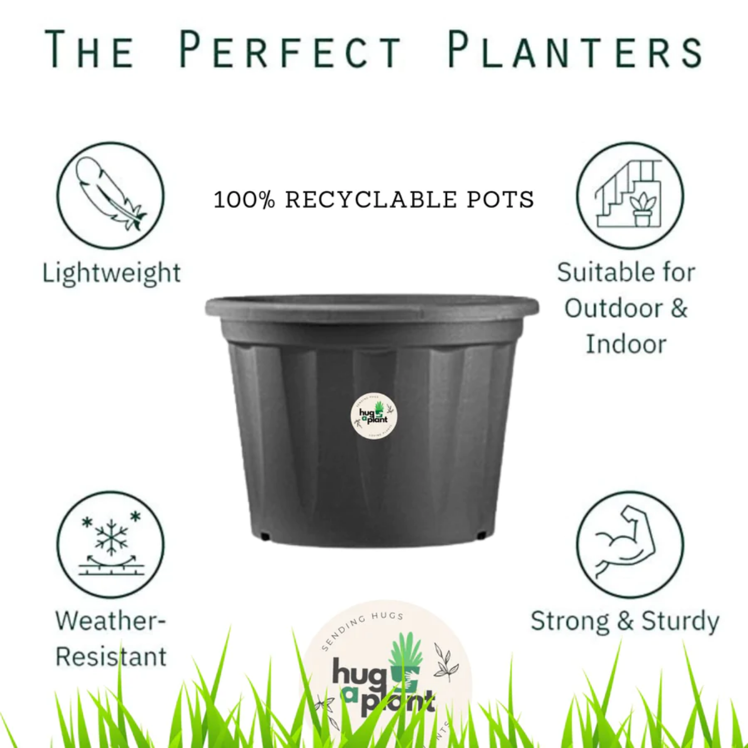 28 Inch Grower Plastic Pot Black