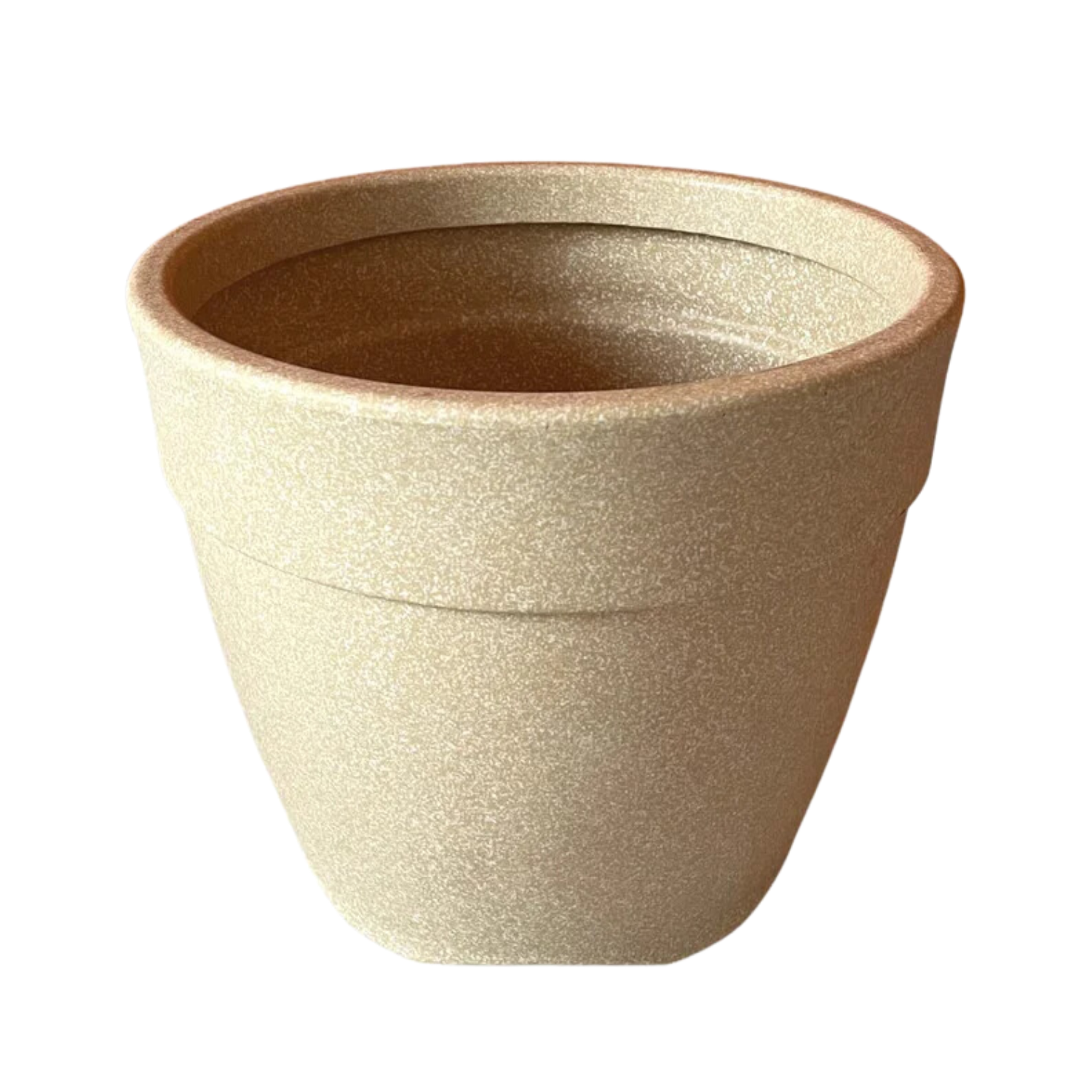 Hug A Plant | Barca Round Rotomolded Plastic Pot for Home & Garden (Cream Stone Finish, Pack of 1)