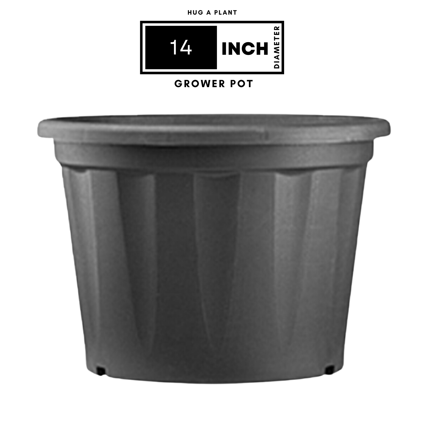 14 Inch Grower Plastic Pot Black
