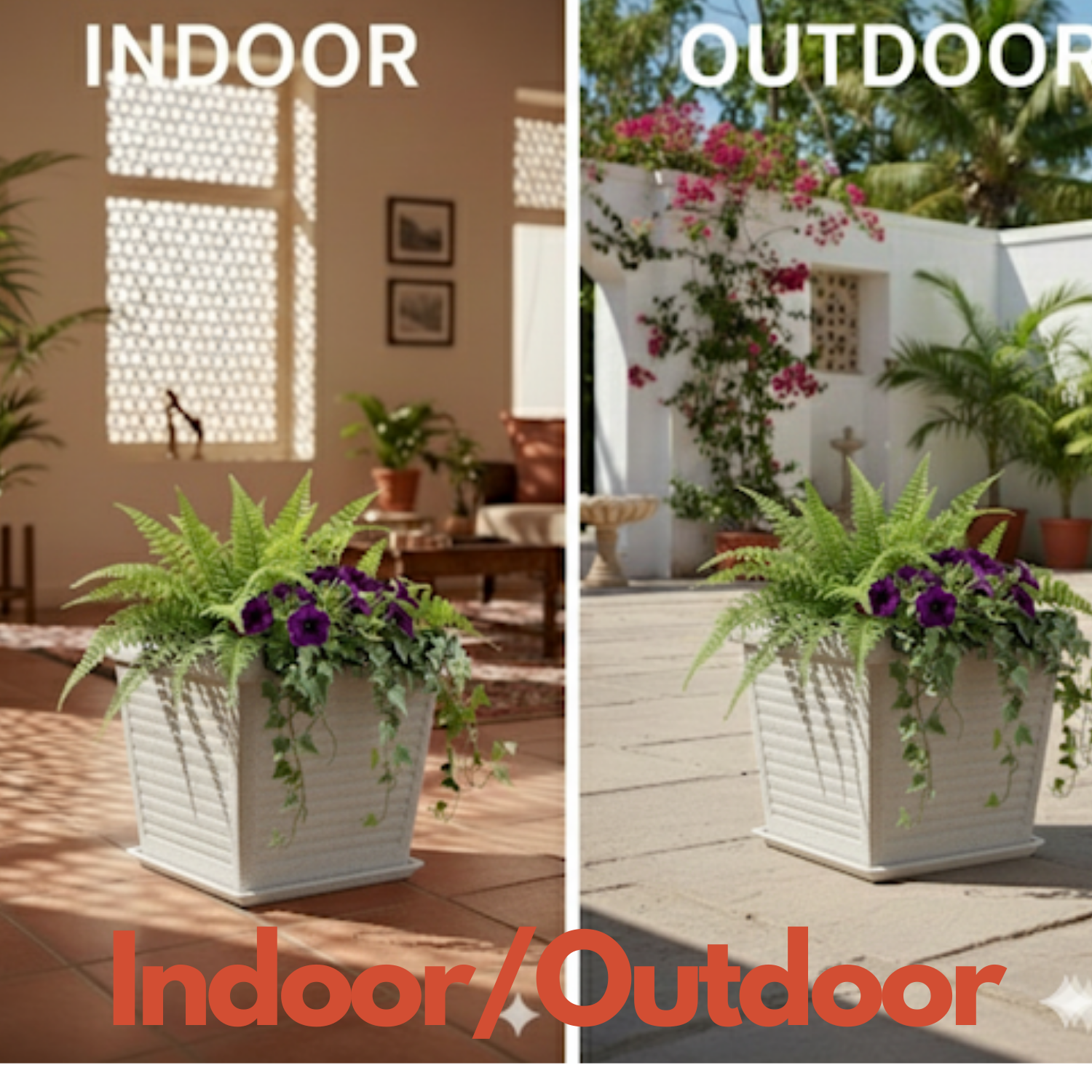 Marco Rotomolded  Pots And Tray for Home & Garden (Pack of 1)