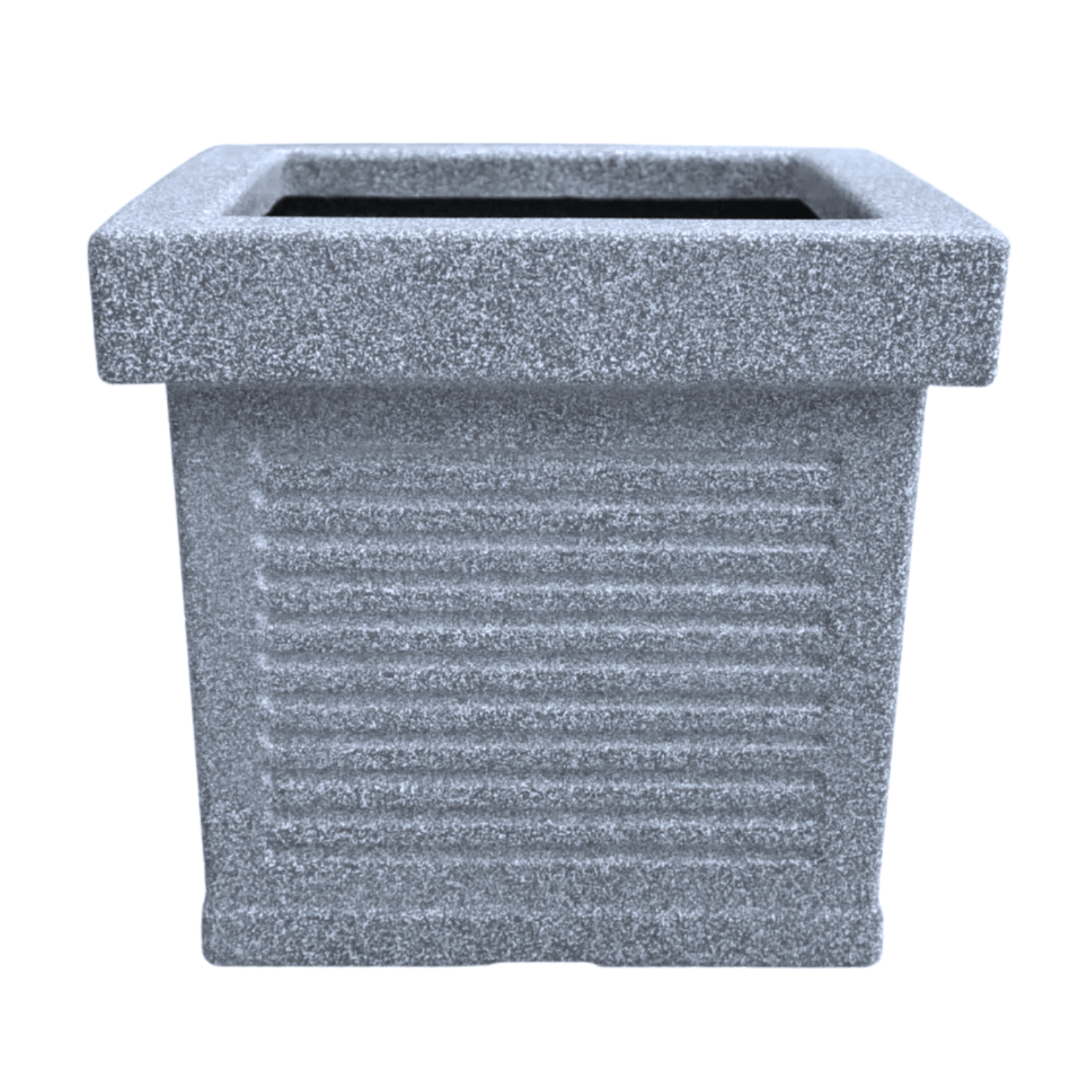 Cubo Rotomolded Square Plastic Pot For Home & Garden (Grey Stone Finish, Pack Of 1)