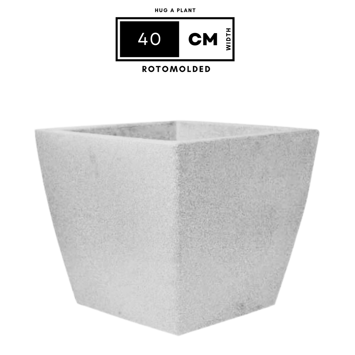 Cubo N-40 Planter 40CM Square Rotomolded Plastic Pot With Wheels for Home & Garden (Pack Of 1, 40CM | 15 INCH)