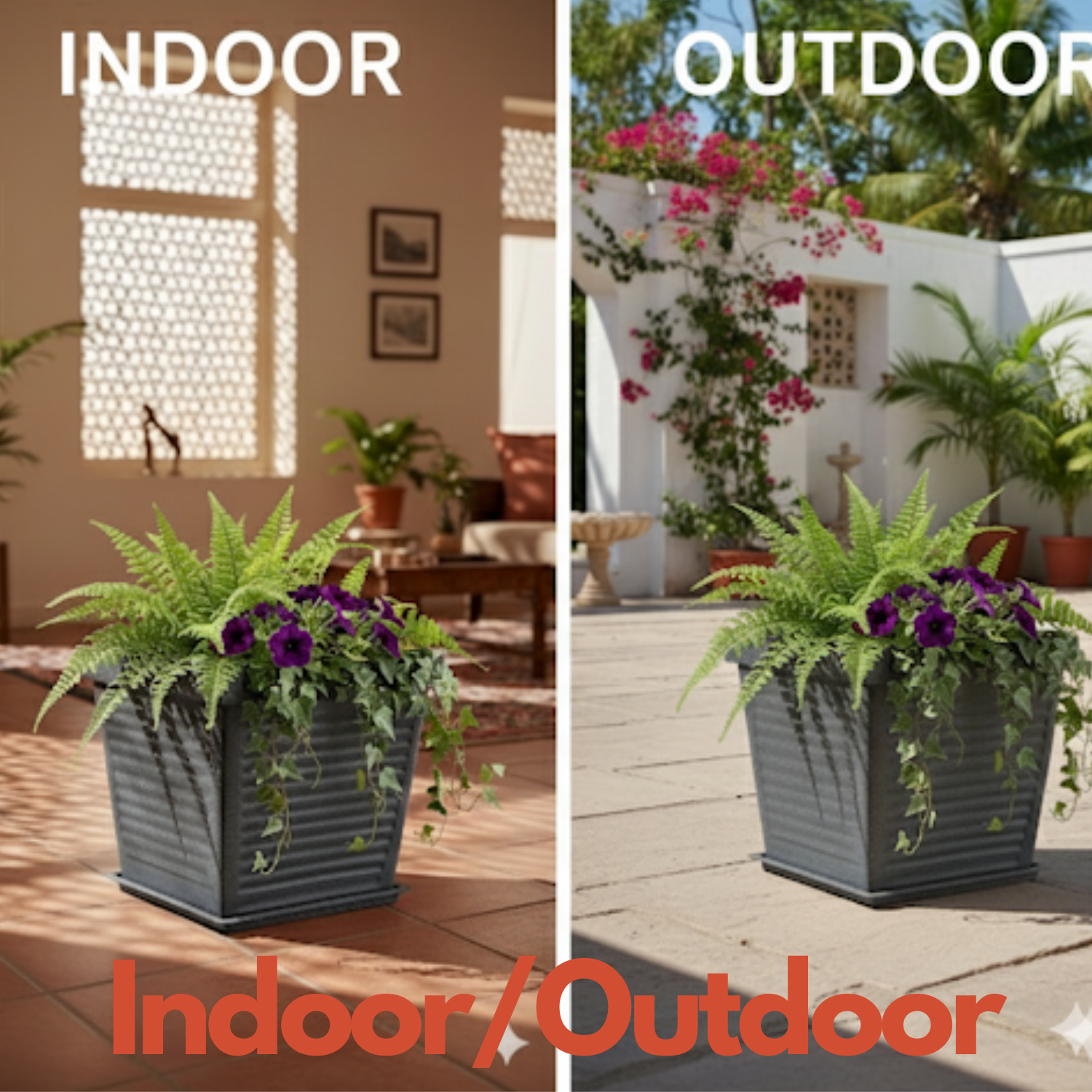 Marco Rotomolded  Pots And Tray for Home & Garden (Pack of 1)