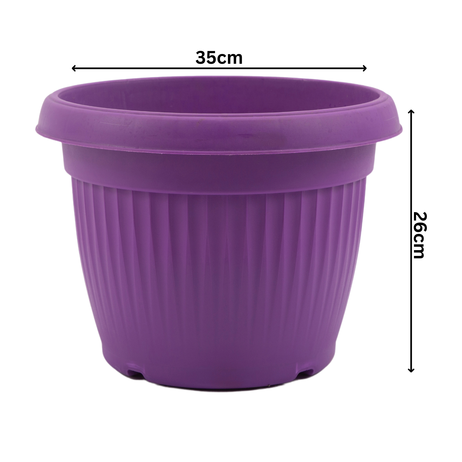 Hug A Plant | Bello Round 35CM Plastic Pot for Home & Garden (Pack of 1)