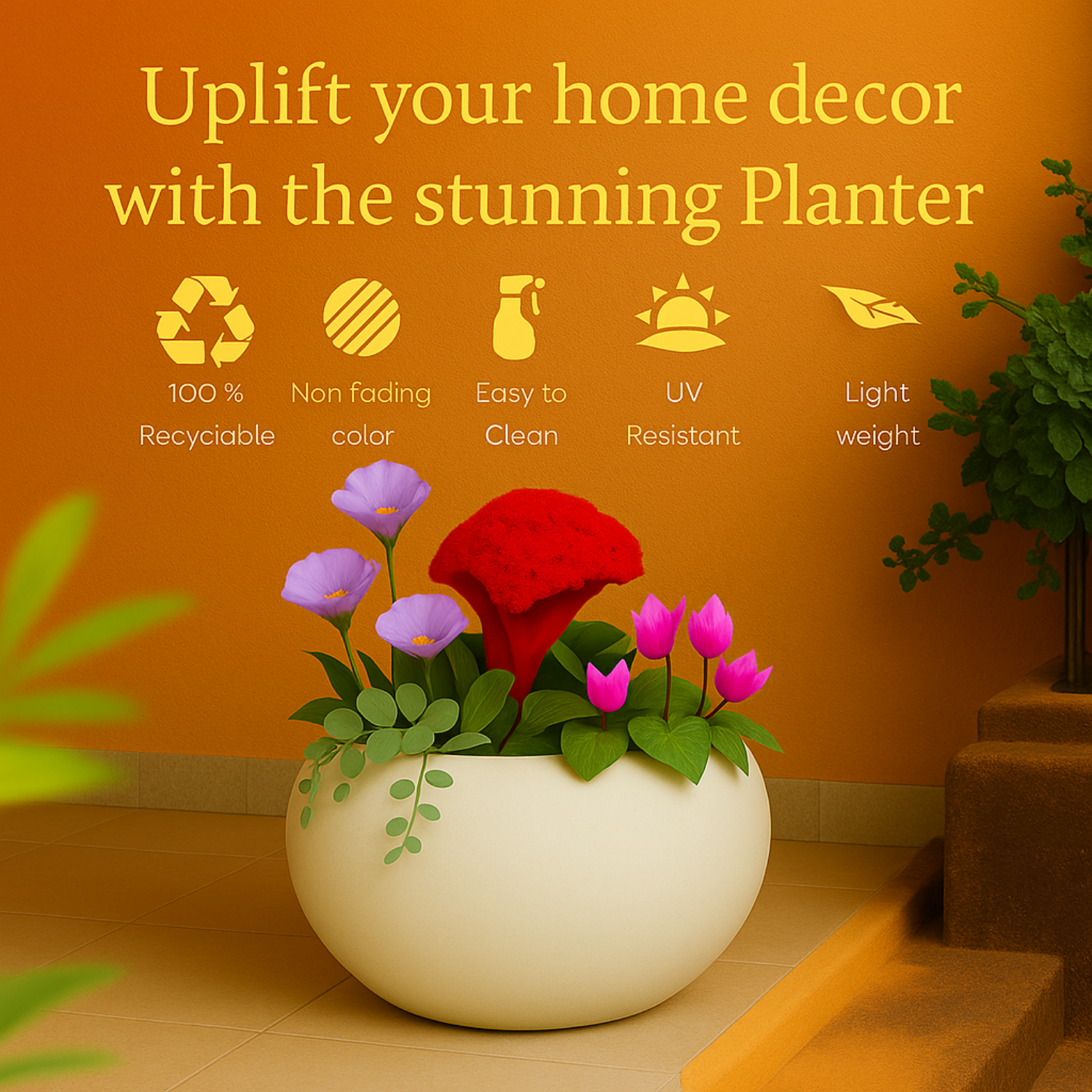 Globe Rotomolded Pots  for Home & Garden (Pack of 1)
