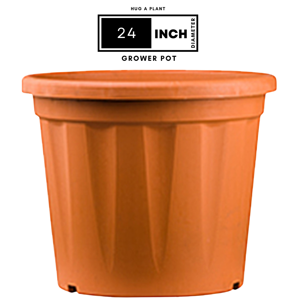 24 Inch Grower Plastic Pot Terracotta