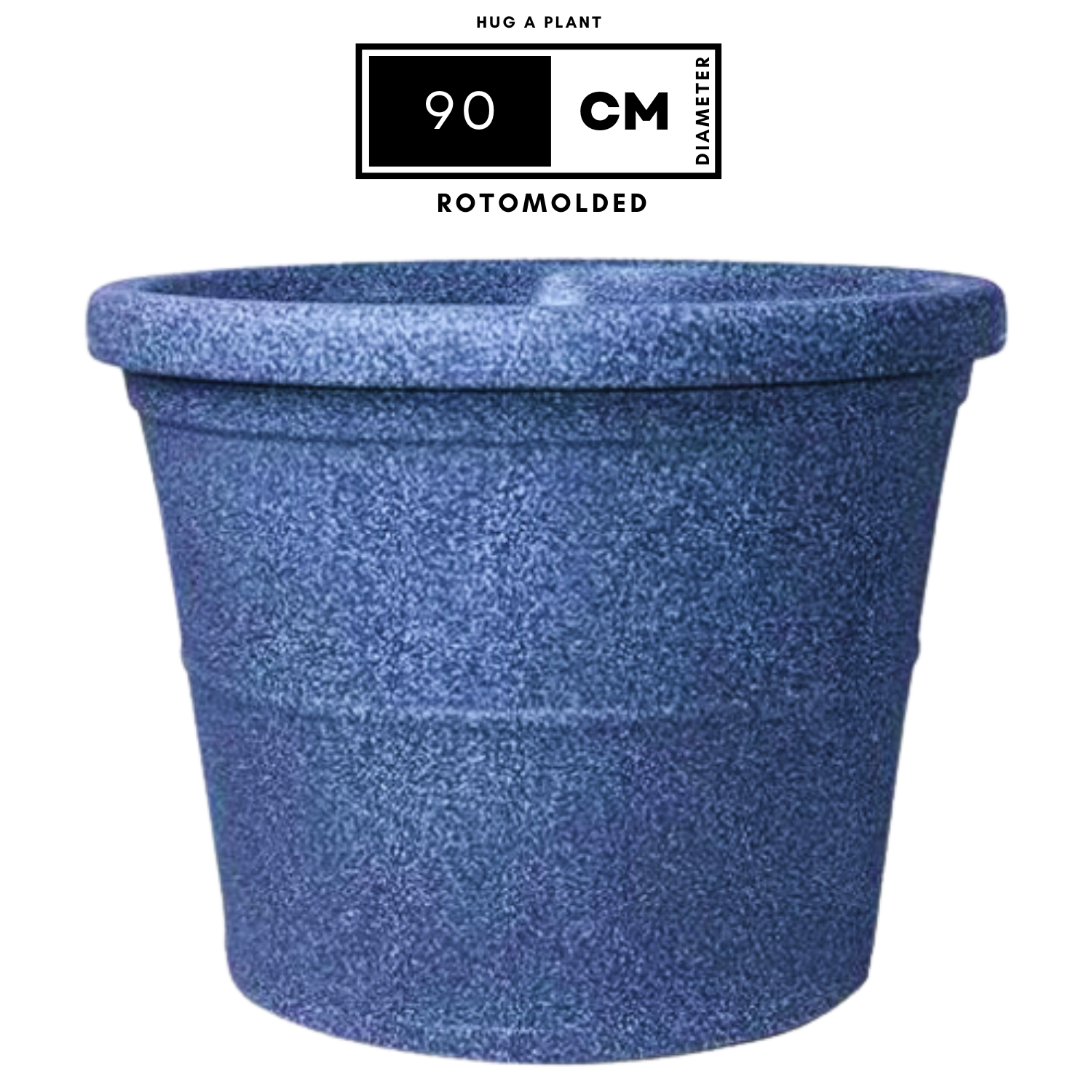 Duro Rotomolded Round Plastic Pot For Home & Garden (Midnight Stone Finish, Pack Of 1)