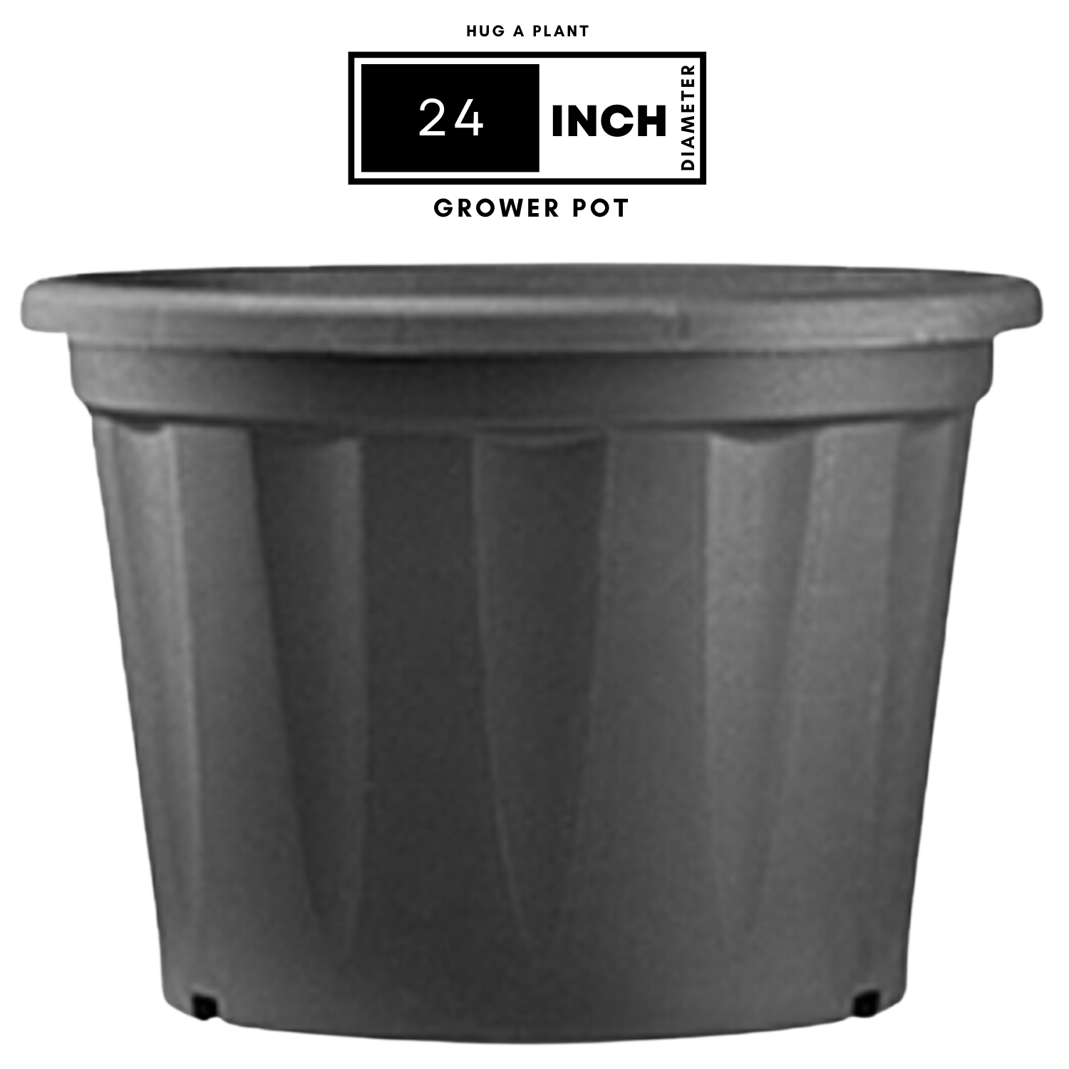 24 Inch Grower Plastic Pot Black – Hug A Plant
