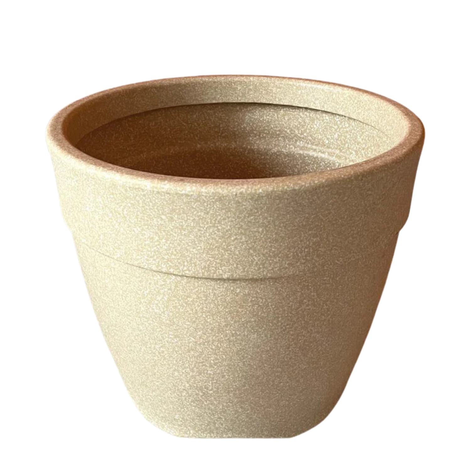 Hug A Plant | Barca Round Rotomolded Plastic Pot for Home & Garden (Cream Stone Finish, Pack of 1)