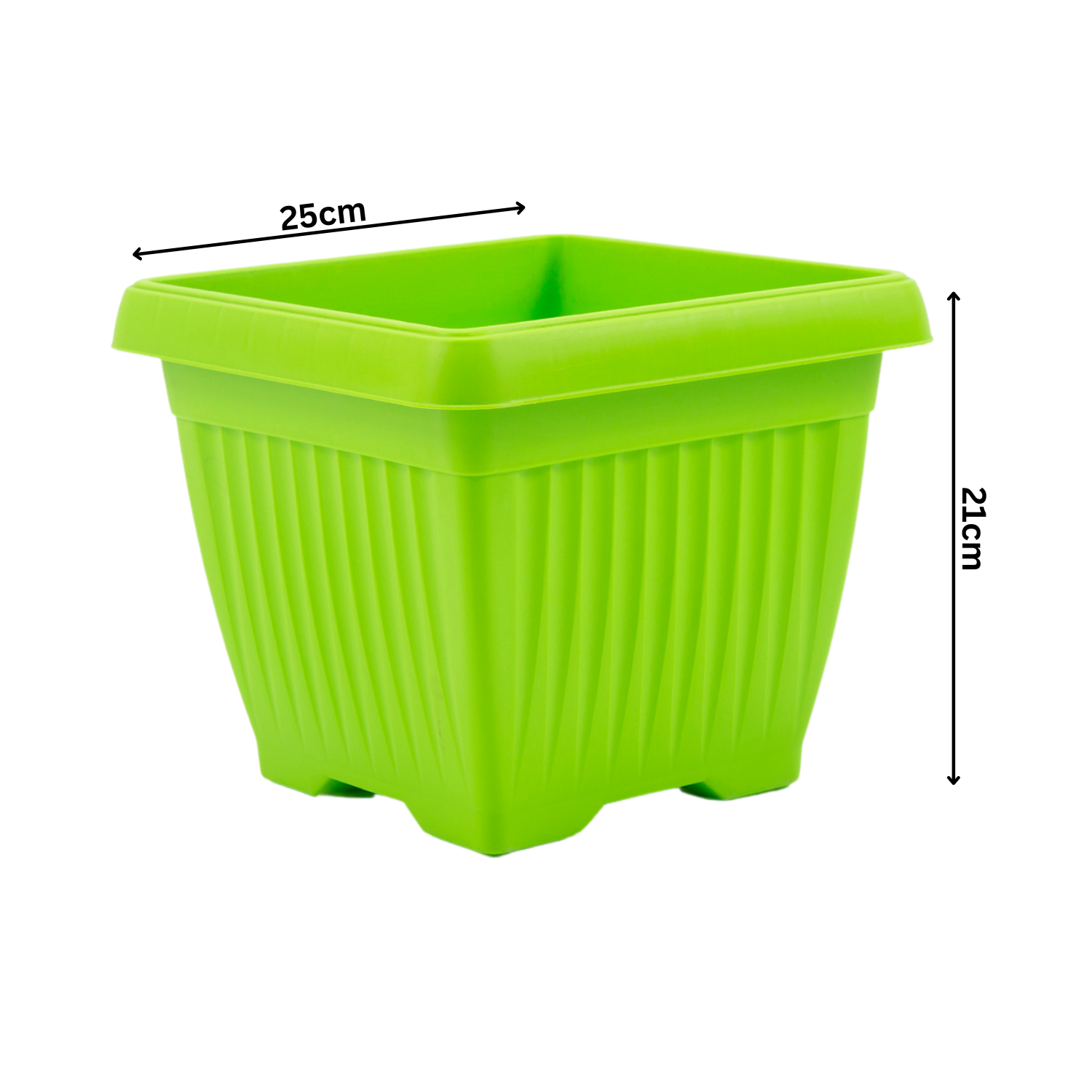 Hug A Plant | Bello Square 25CM Plastic Pot for Home & Garden (Pack of 1)