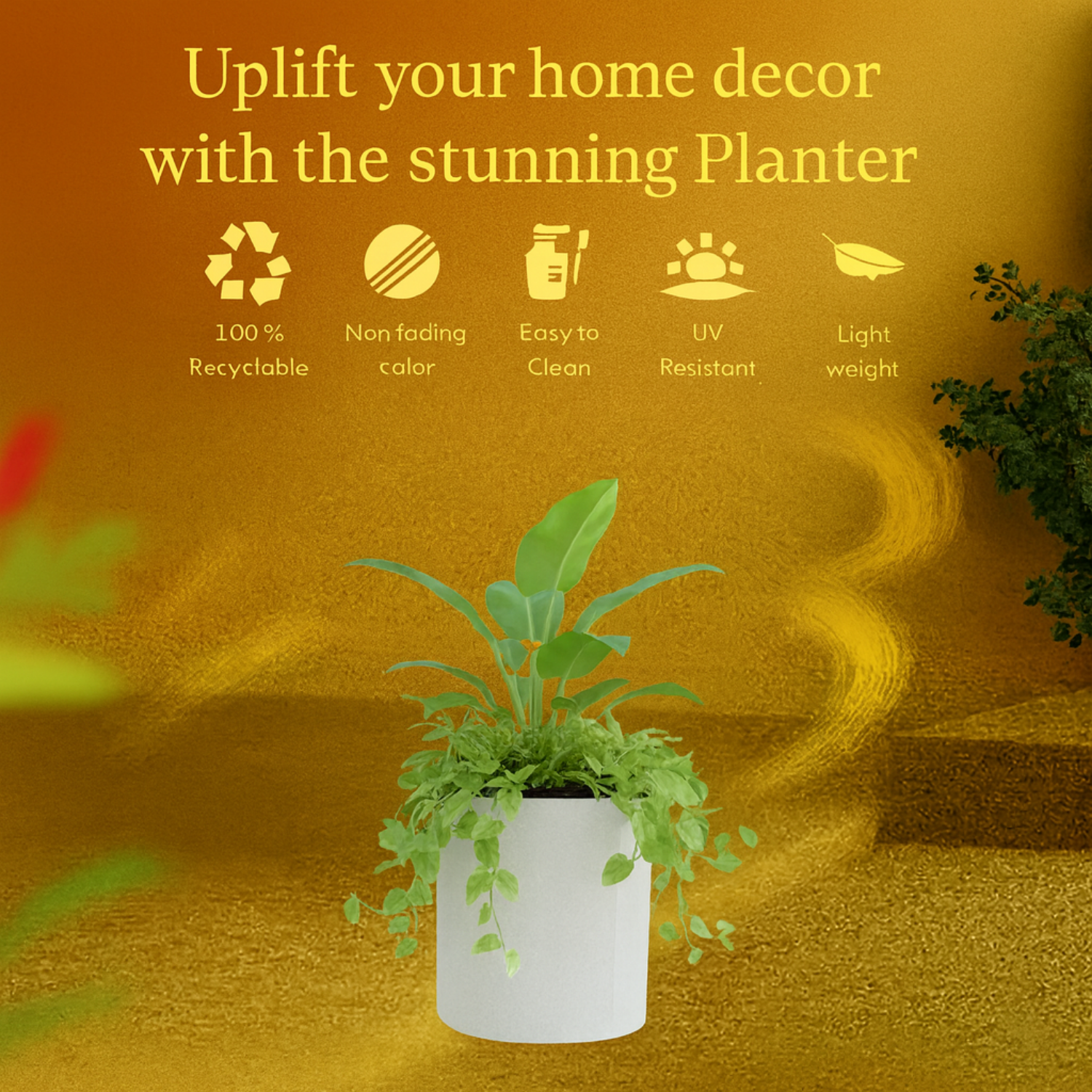 Dora Line  Rotomolded  Pot for Home & Garden (Pack of 1)