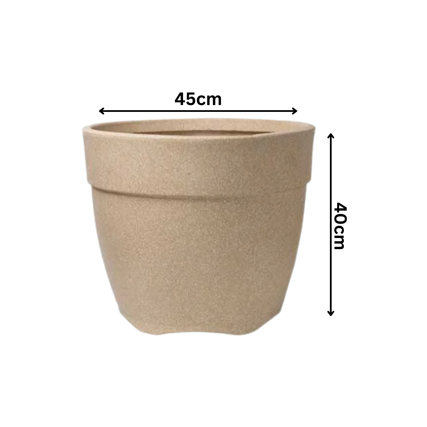 Hug A Plant | Barca Round Rotomolded Plastic Pot for Home & Garden (Cream Stone Finish, Pack of 1)