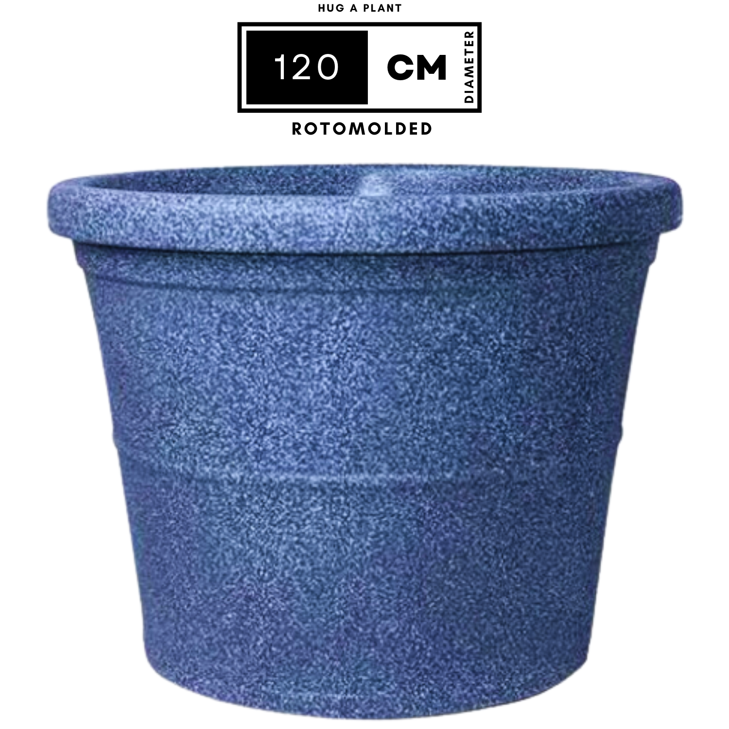 Duro Rotomolded Round Plastic Pot For Home & Garden (Midnight Stone Finish, Pack Of 1)