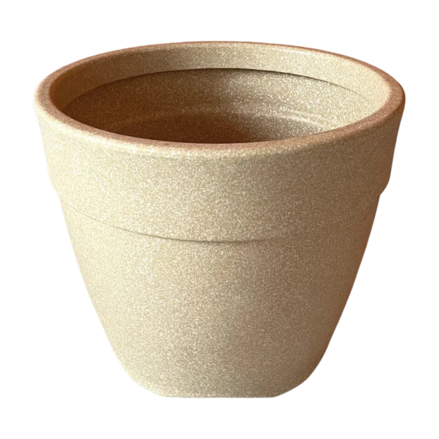 Hug A Plant | Barca Round Rotomolded Plastic Pot for Home & Garden (Cream Stone Finish, Pack of 1)