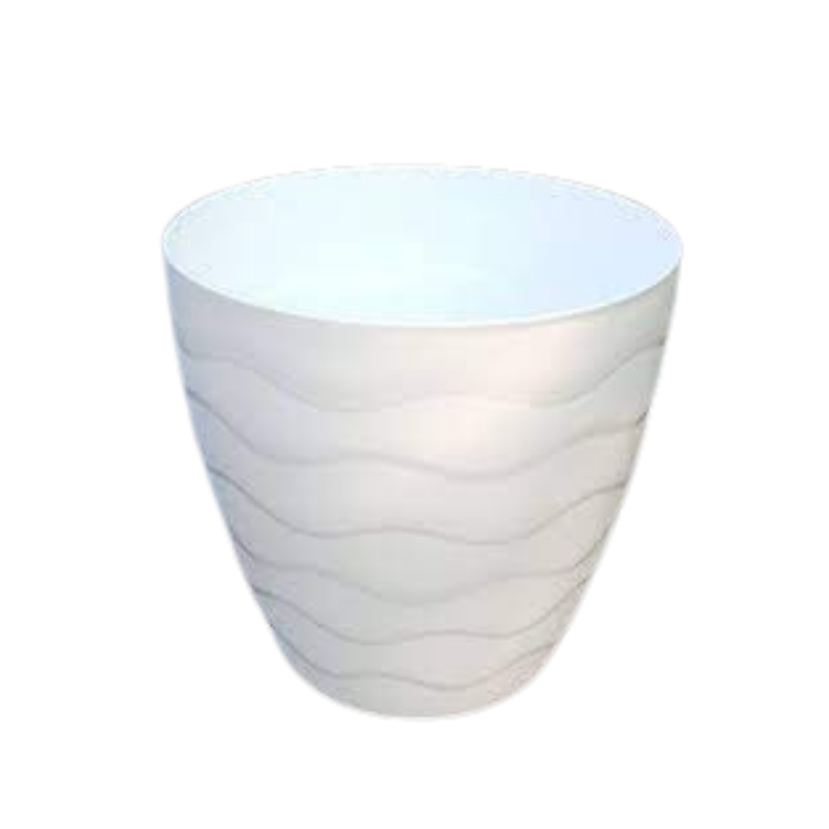 Hug A Plant Wave Pot(9 Inch) White colour for Home & Garden