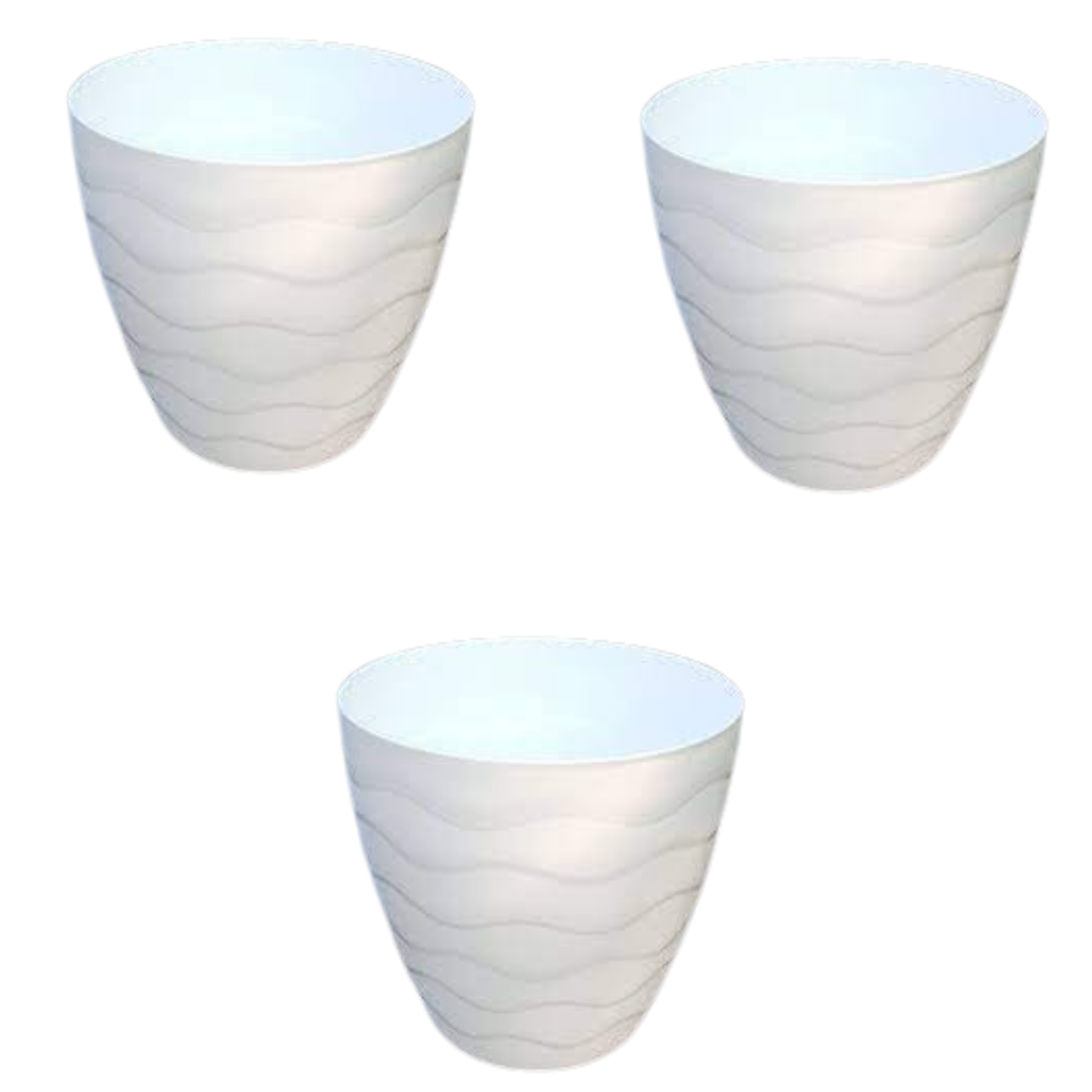 Hug A Plant Wave Pot(9 Inch) White colour for Home & Garden