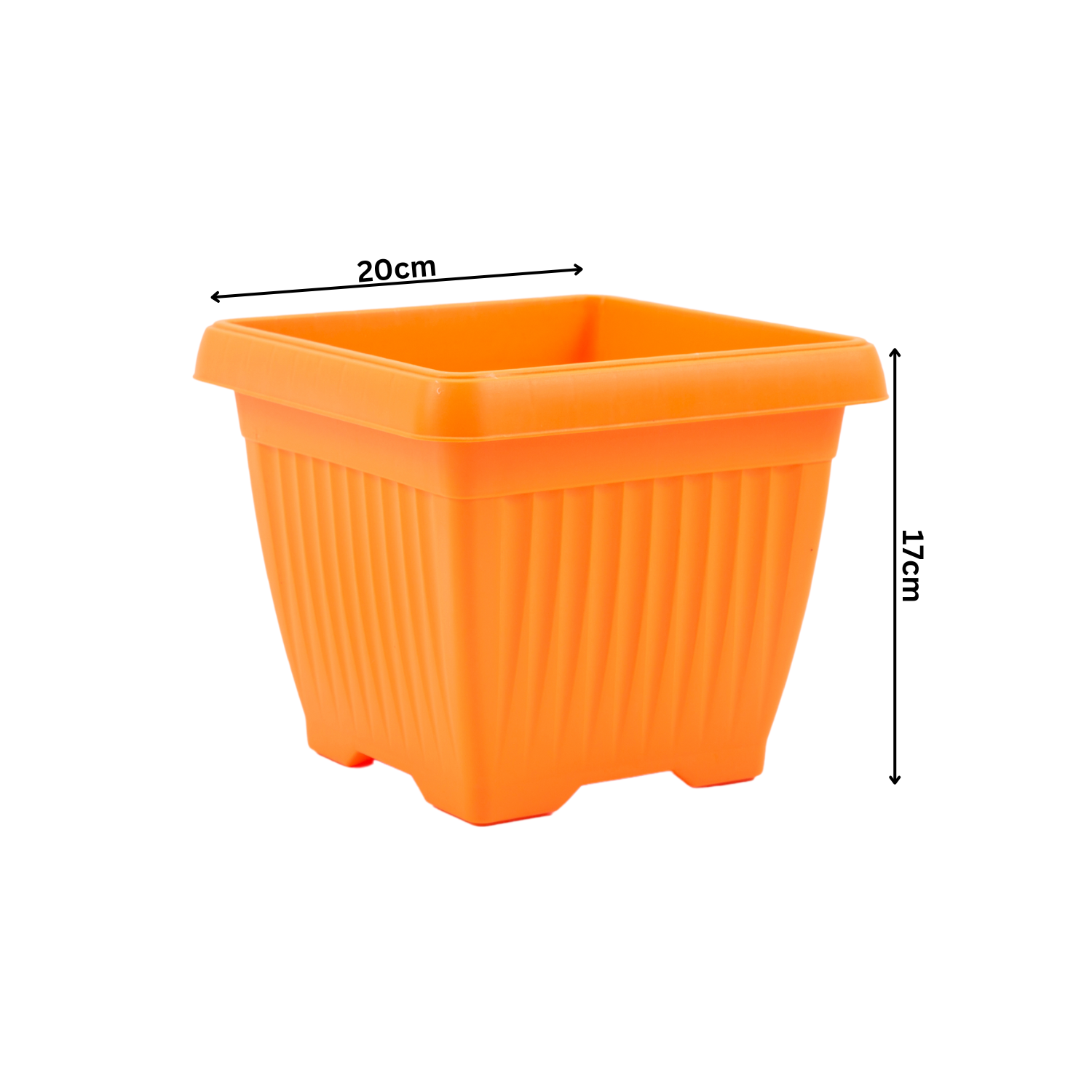 Hug A Plant |Bello Square 20CM Plastic Pot for Home & Garden (Pack of 1)