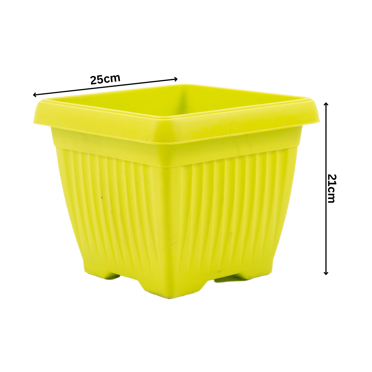 Hug A Plant | Bello Square 25CM Plastic Pot for Home & Garden (Pack of 1)