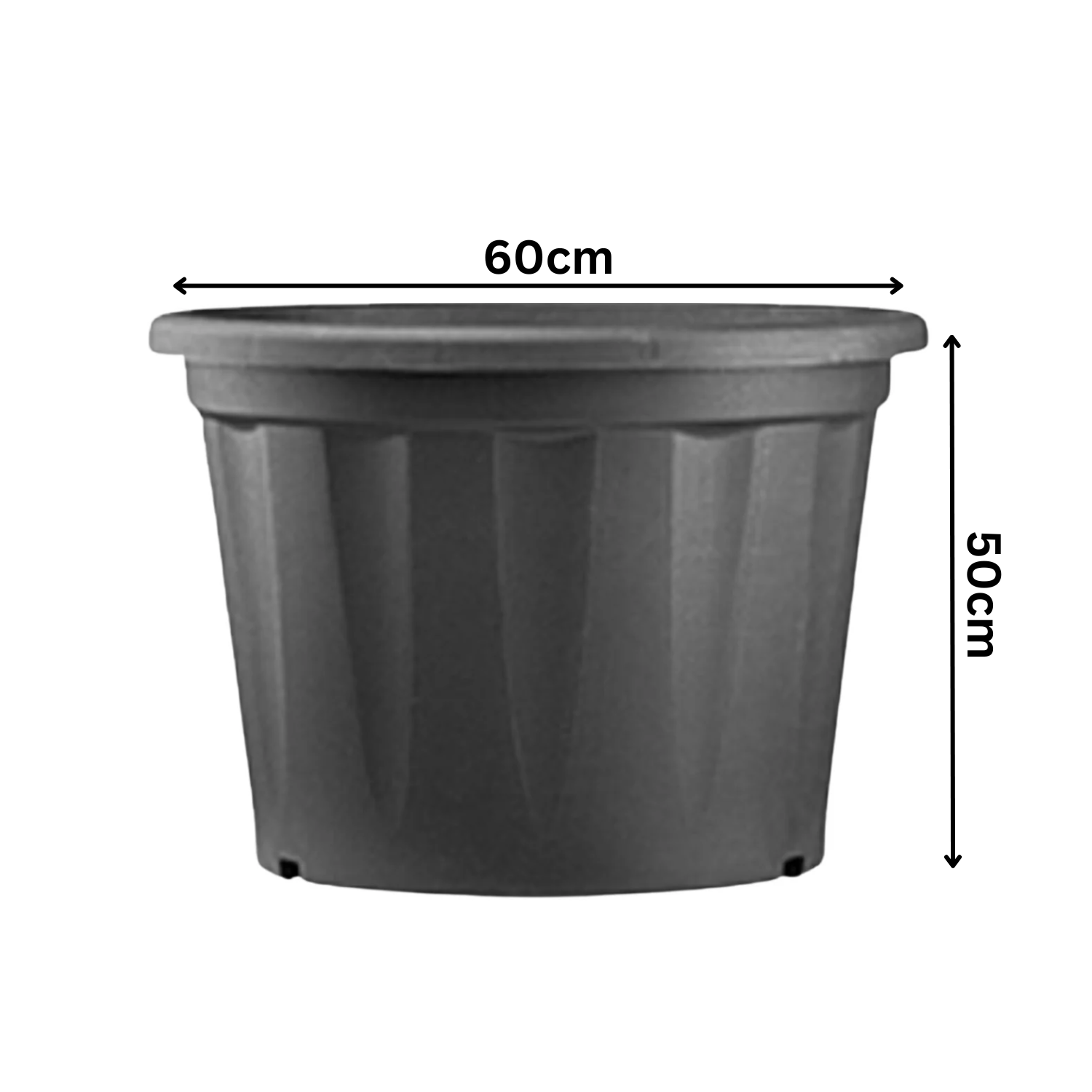 24 Inch Grower Plastic Pot Black