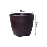 Hug A Plant | Barca Round Rotomolded Plastic Pot for Home & Garden (Brown Stone Finish, Pack of 1)