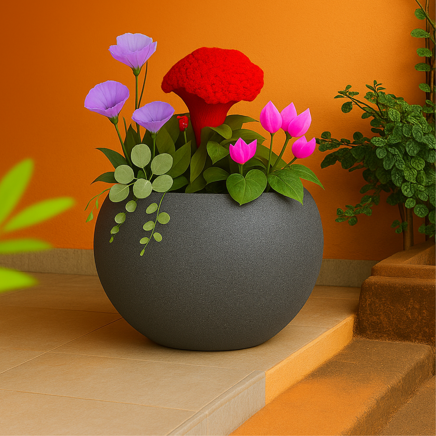 Globe Rotomolded Pots  for Home & Garden (Pack of 1)
