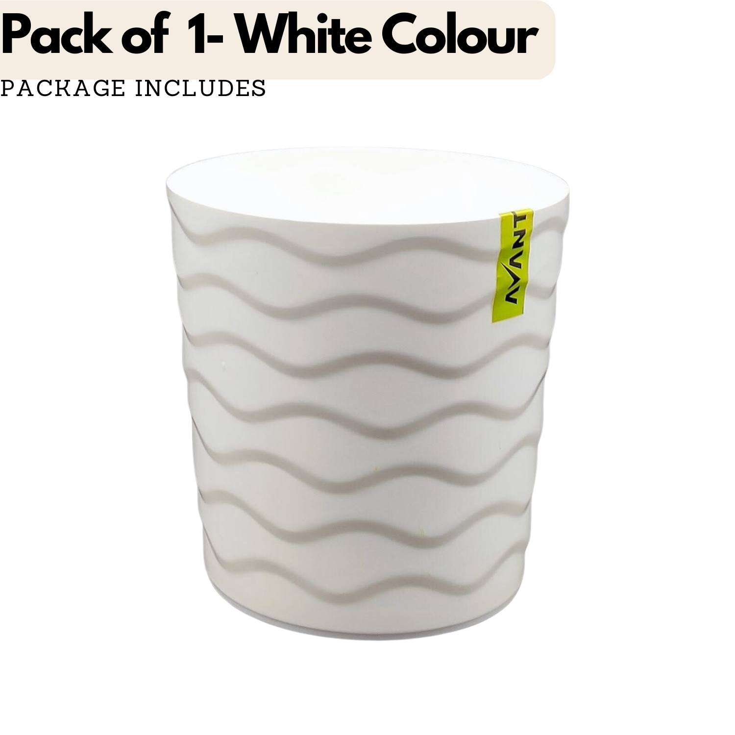 Hug A Plant Wave Pot(5 Inch) White colour for Home & Garden