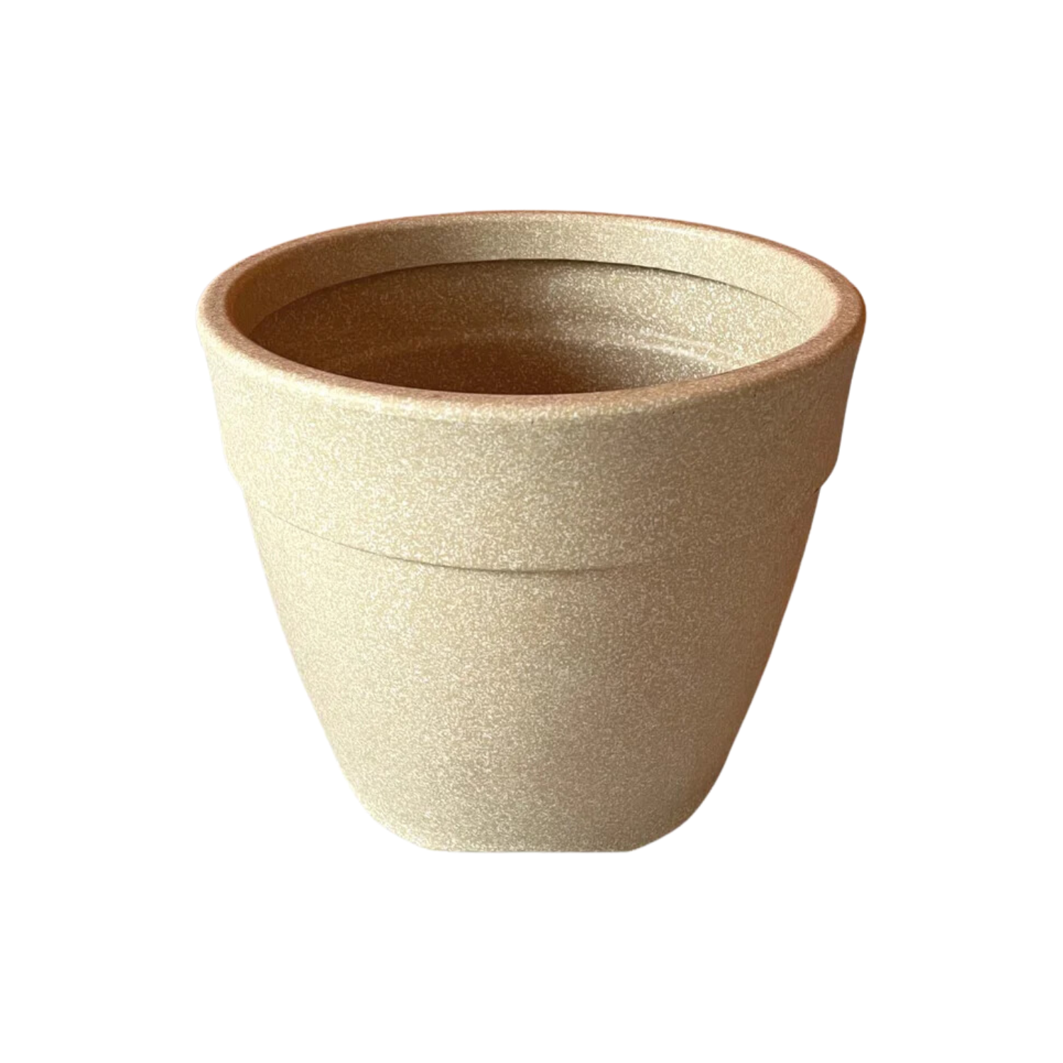 Hug A Plant | Barca Round Rotomolded Plastic Pot for Home & Garden (Cream Stone Finish, Pack of 1)