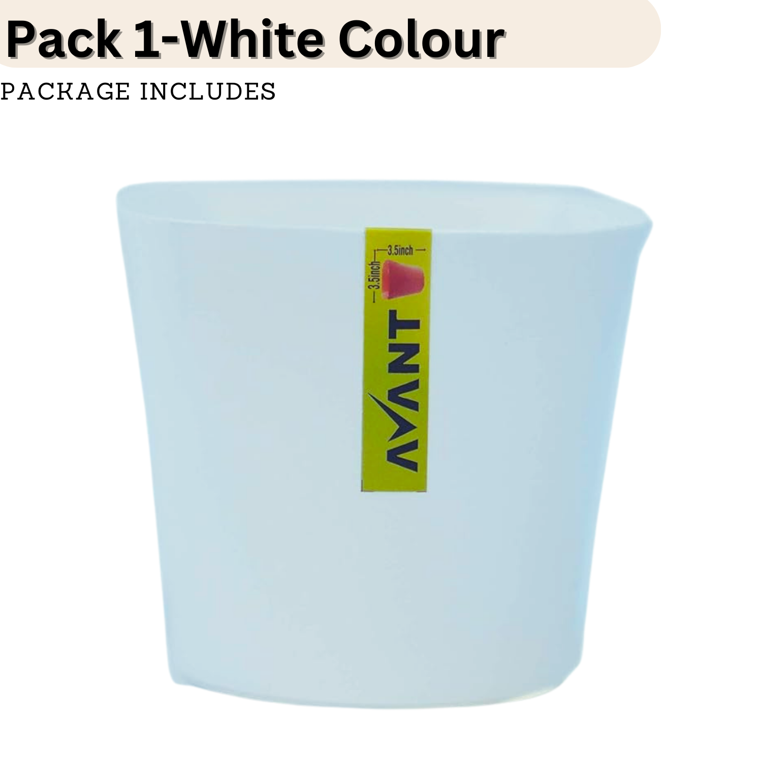 Hug A Plant LB Pot(3.5 Inch) White colour for Home & Garden