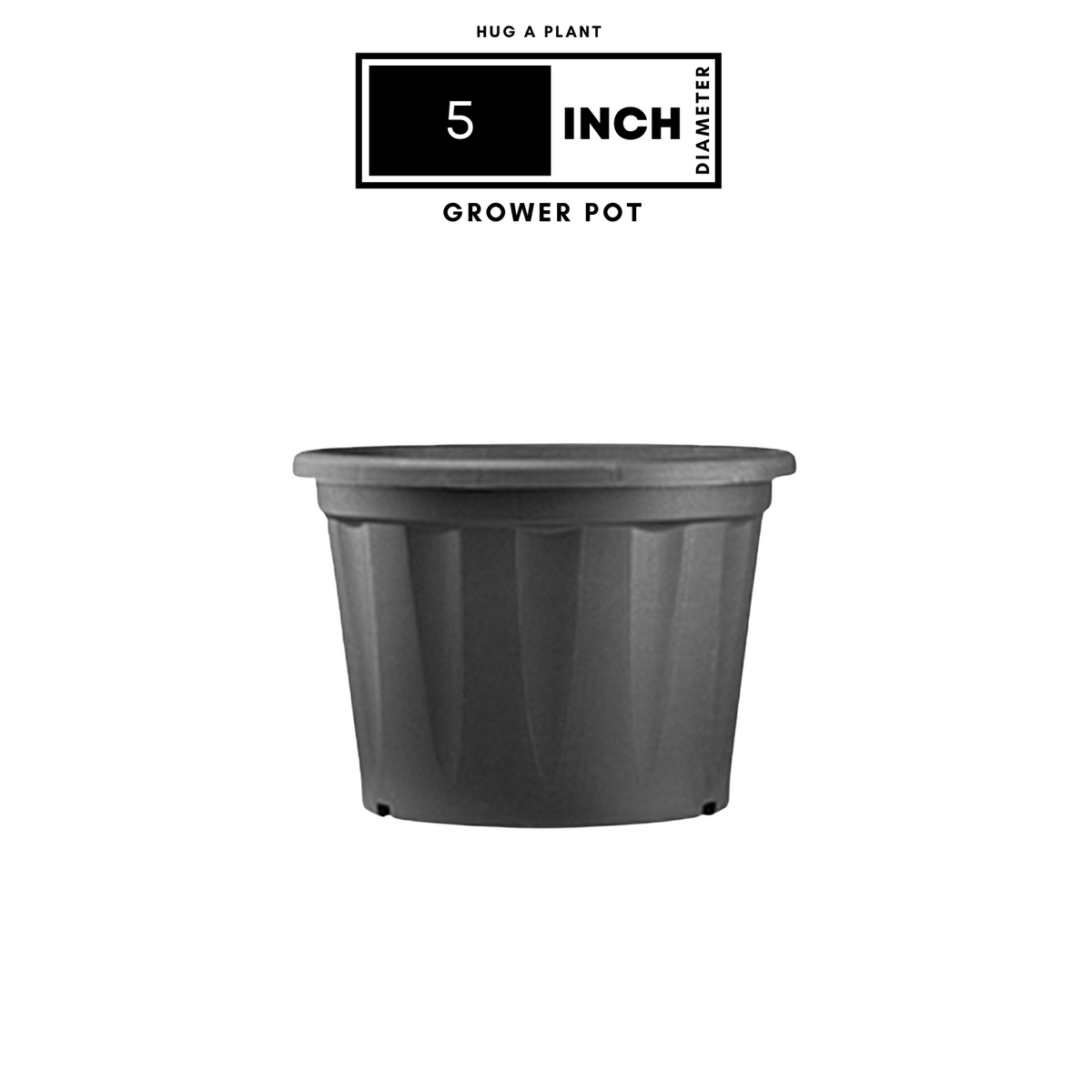 5 Inch Grower Plastic Pot Black