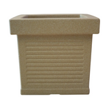 Cubo Rotomolded Square Plastic Pot For Home & Garden (Cream Stone Finish, Pack Of 1)