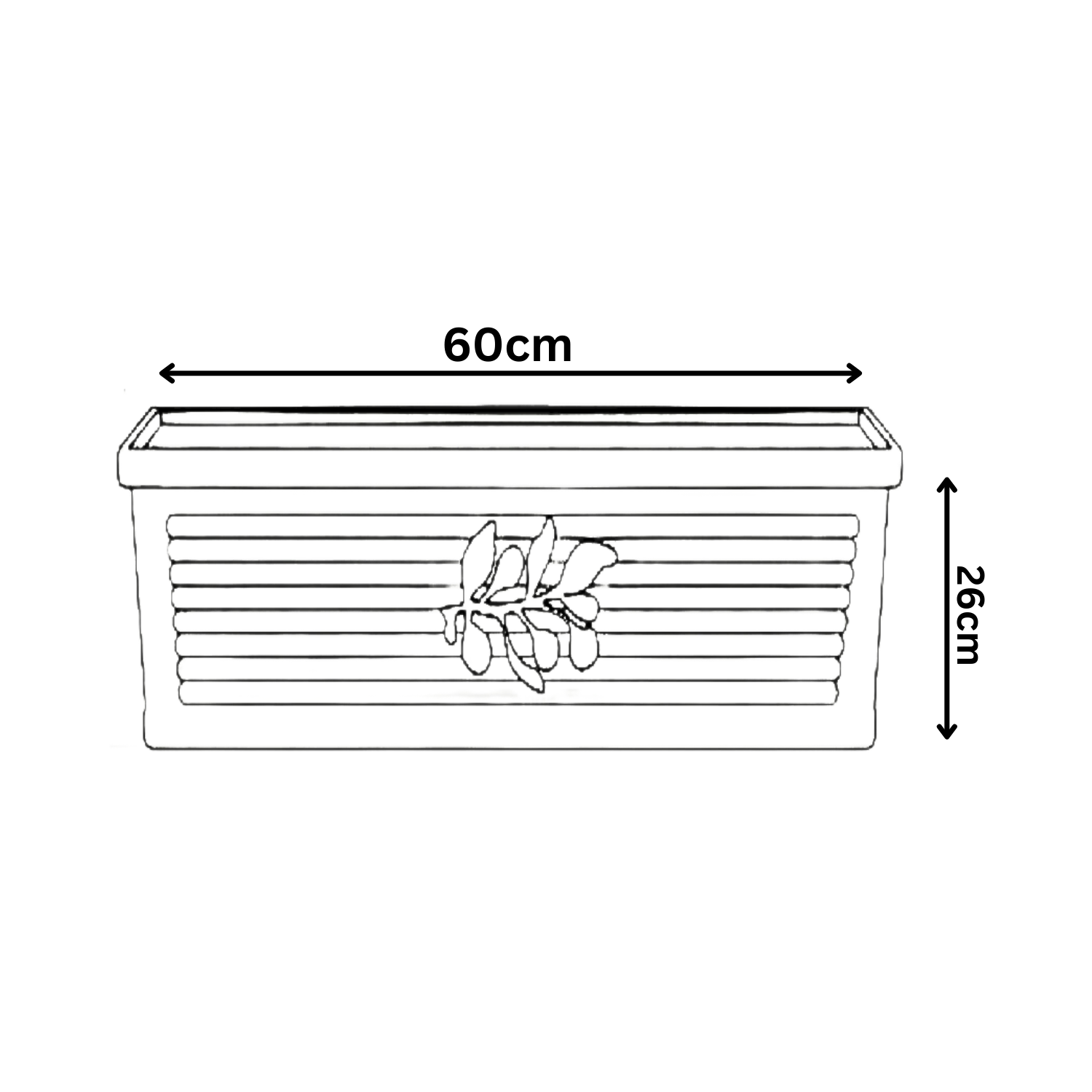 Flora Rectangle Rotomolded Plastic Pot for Home & Garden (Pack Of 1, Cream Stone Finish)