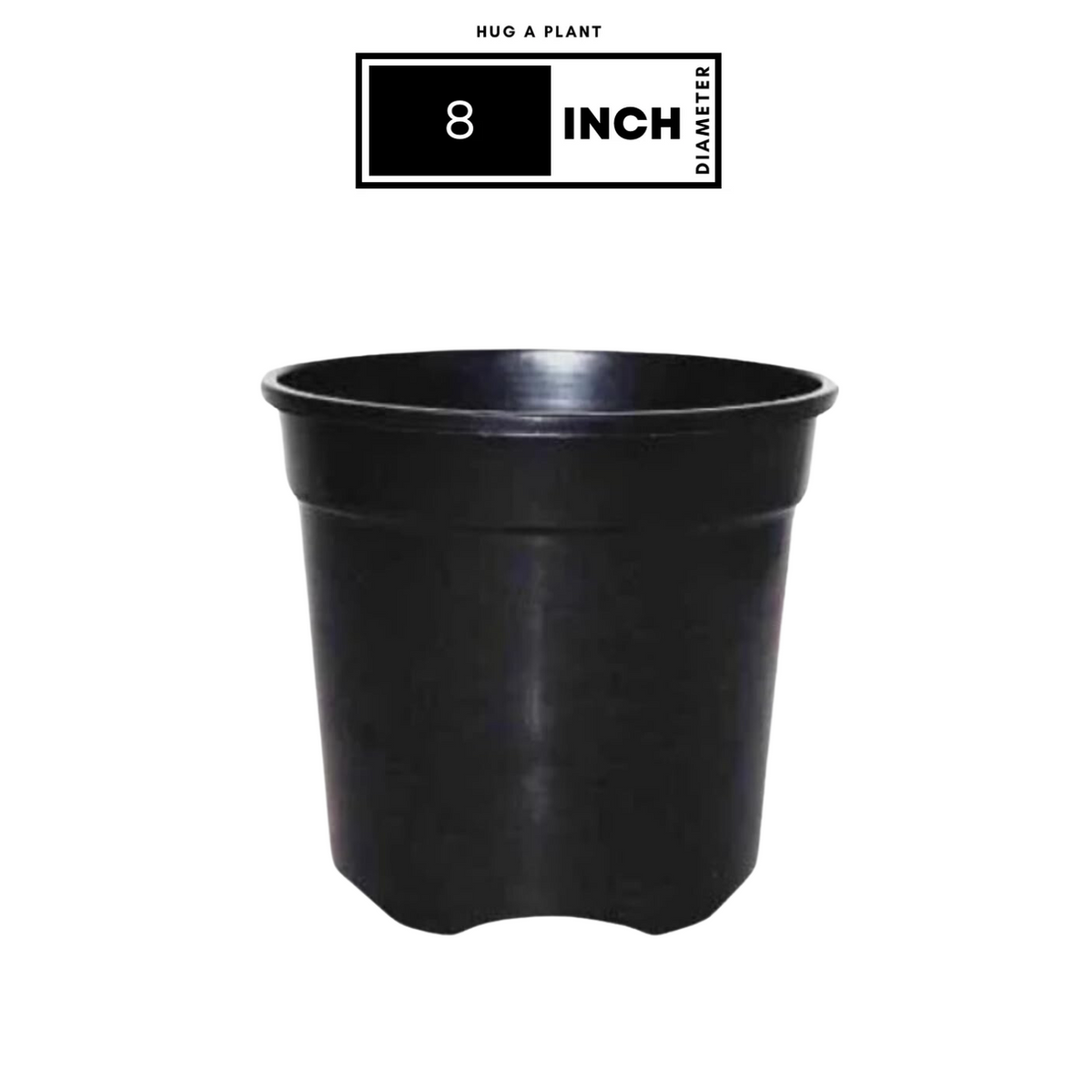 8 Inch Gro Pro Black Plastic Pot for Home & Garden