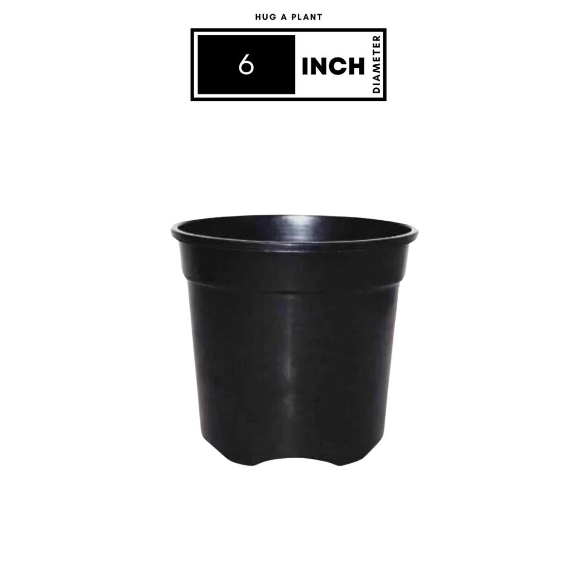 6 Inch Gro Pro Black Plastic Pot for Home & Garden