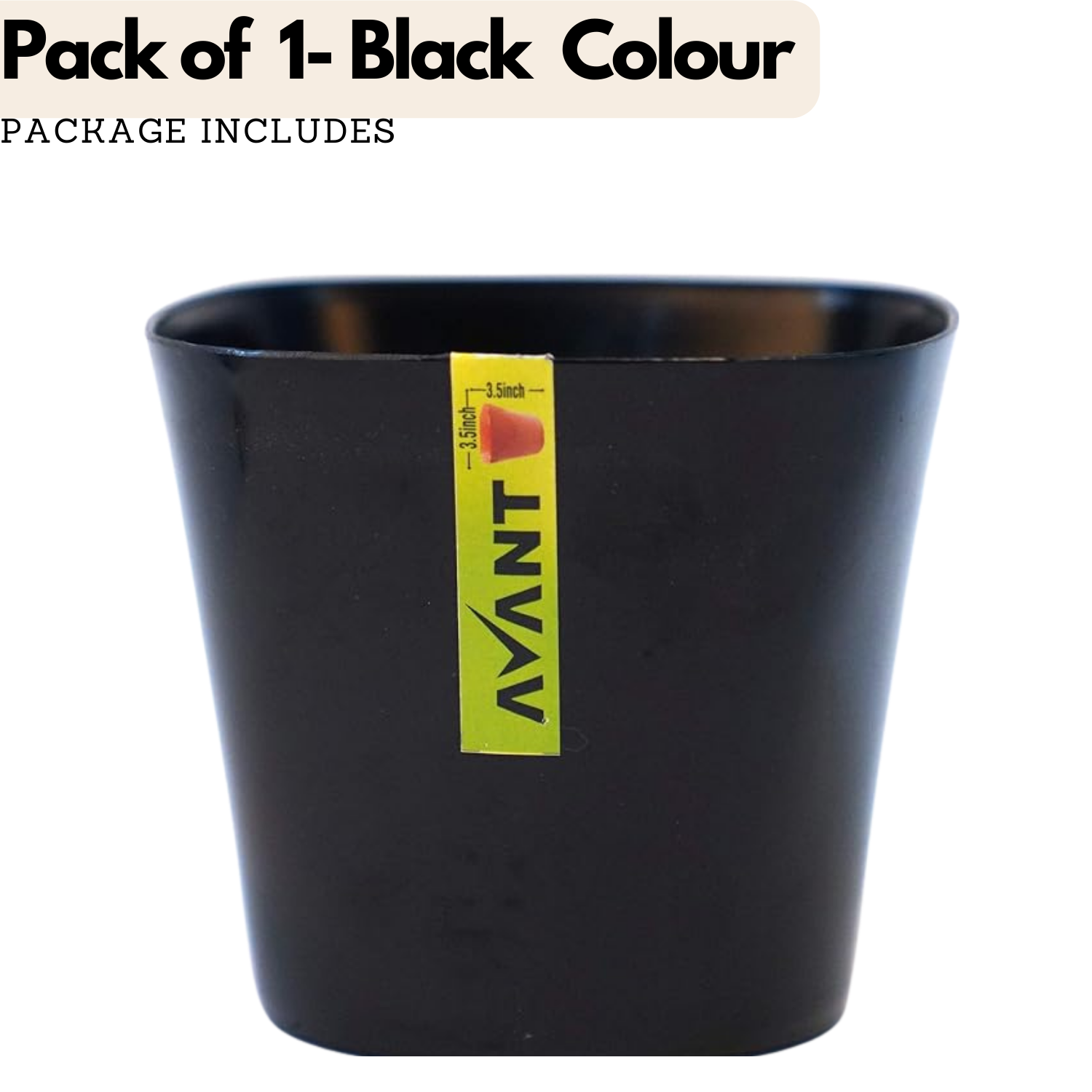 Hug A Plant Zen Pot (0.5L) Black colour for Home & Garden