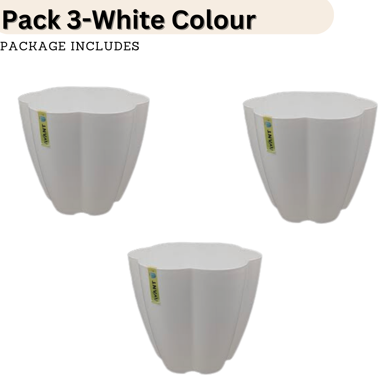 Hug A Plant Flora White colour pot (7ltr)for Home & Garden