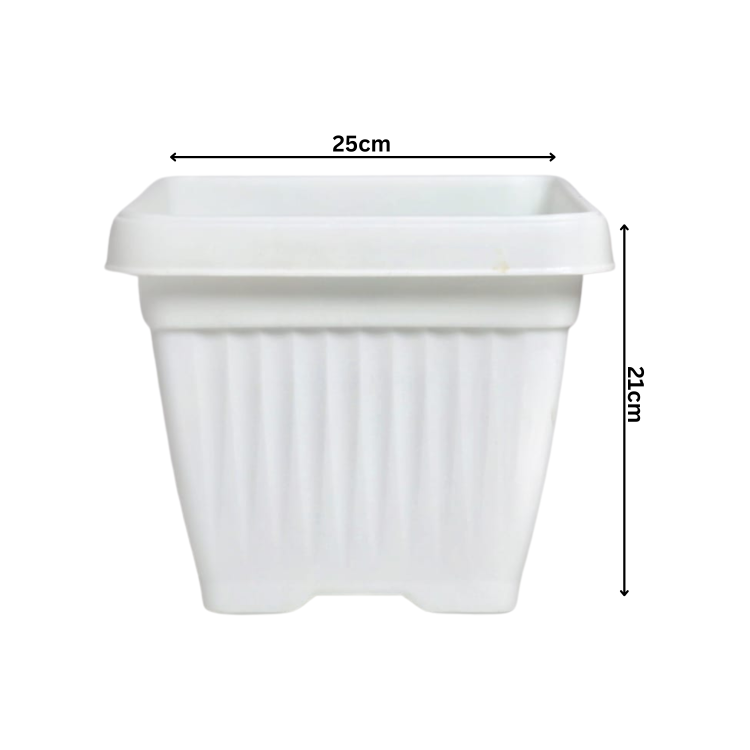 Hug A Plant | Bello Square 25CM Plastic Pot for Home & Garden (Pack of 1)