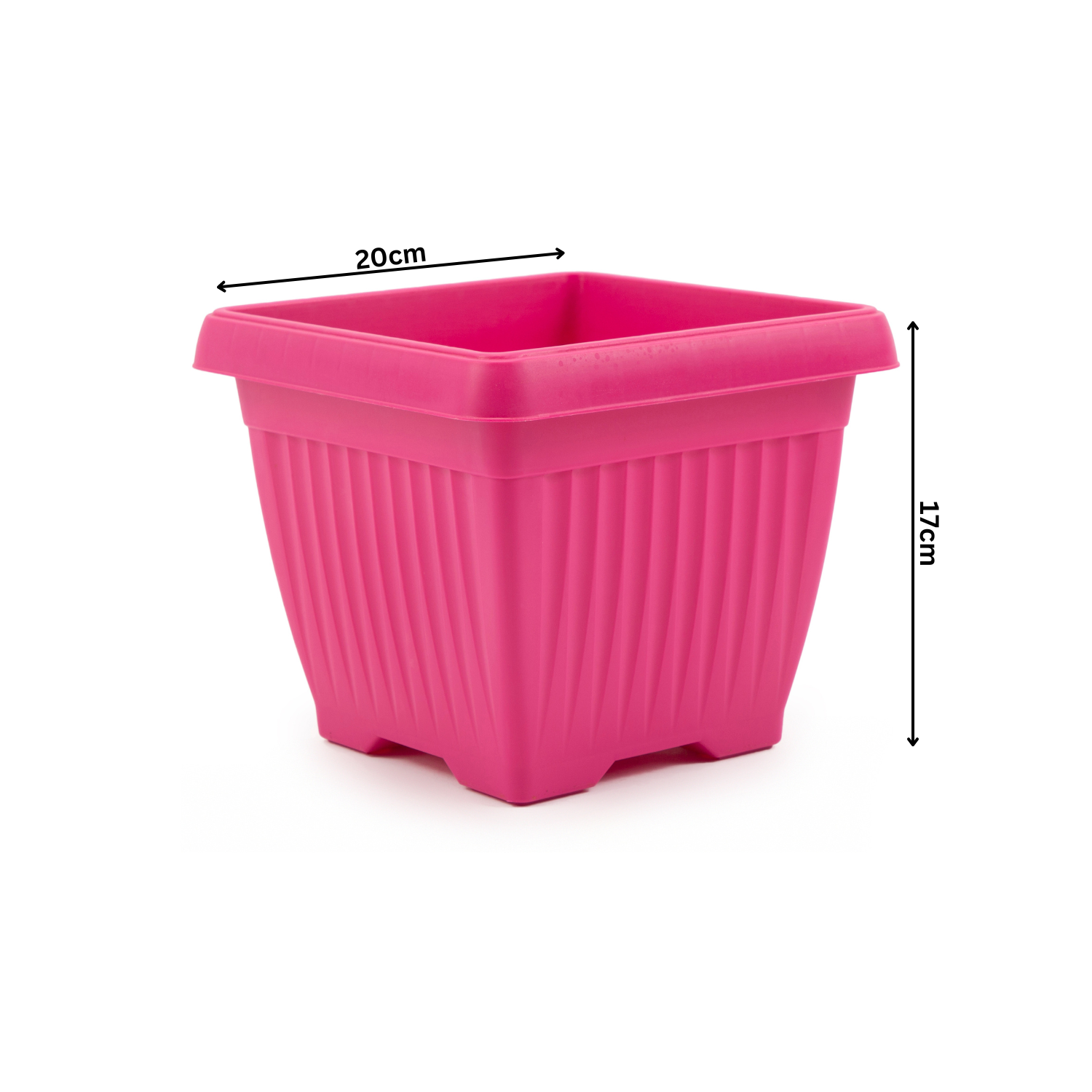 Hug A Plant |Bello Square 20CM Plastic Pot for Home & Garden (Pack of 1)