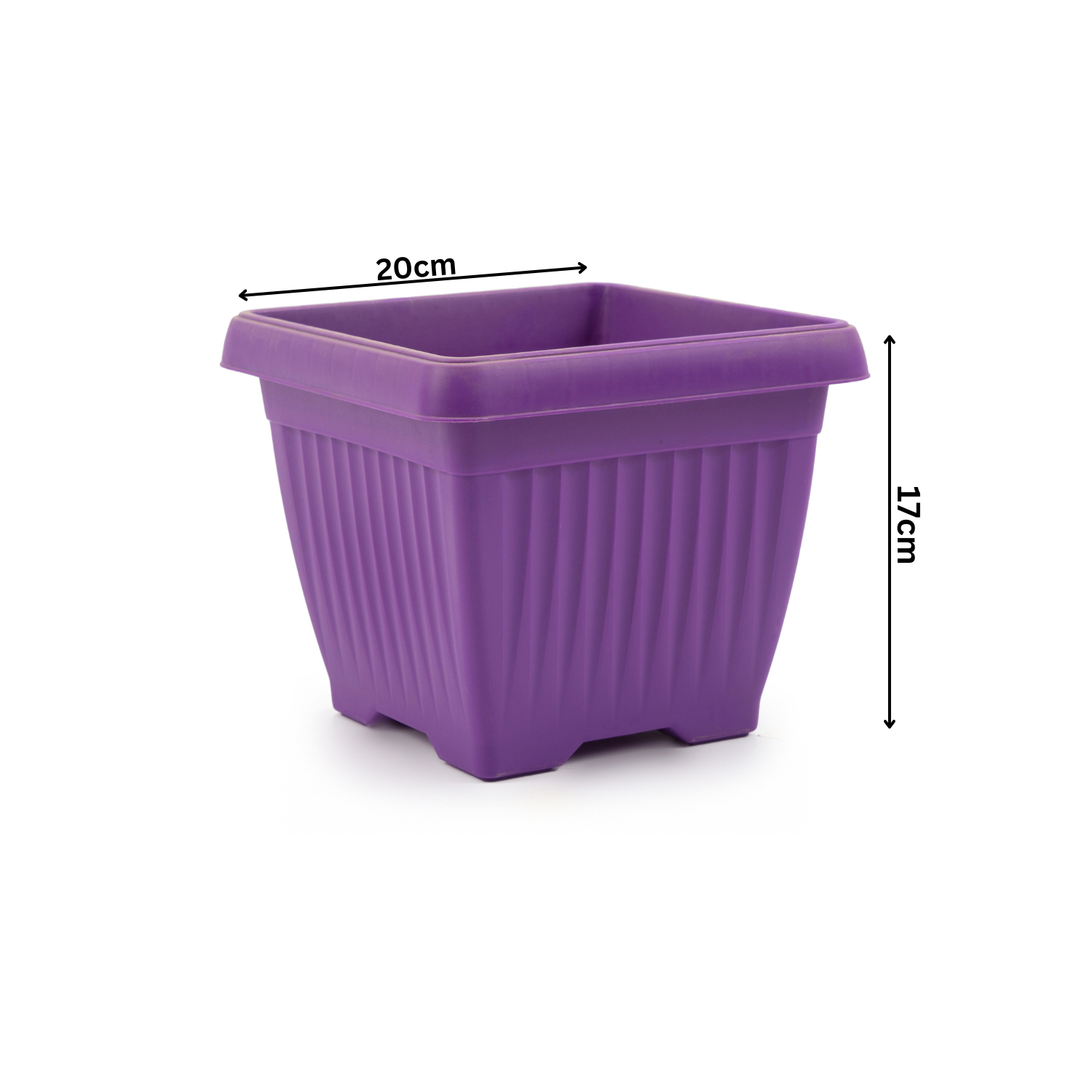 Hug A Plant |Bello Square 20CM Plastic Pot for Home & Garden (Pack of 1)